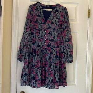 Loft XS polyester dress with gold buttons.